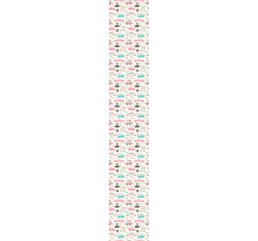 Papel pintado infantil de coches coloridos - TenVinilo