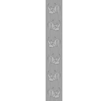 Stylised grey figures animal wallpaper - TenStickers
