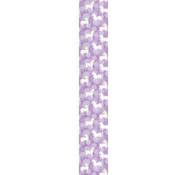 Papel pintado infantil unicornios fondo morado - TenVinilo