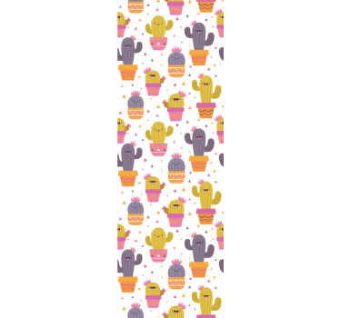 Papier peint chambre enfant bébé cactus heureux - TenStickers