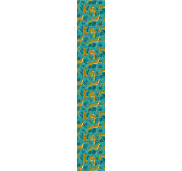 Turquoise Pattern leopard print wallpaper - TenStickers