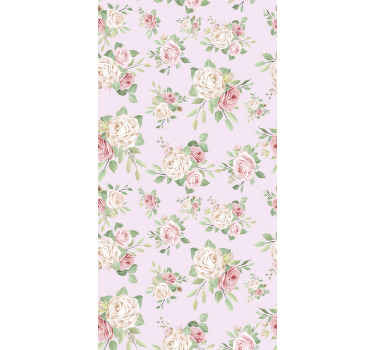 Papel de parede floral com decoração de muitas peônias rosa sobre fundo cinza, ideal para você decorar as paredes do seu quarto.