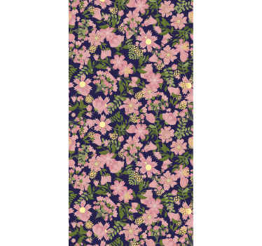 Este papel de parede de flores mostra muitas folhas de flores verdes e rosa de aparência legal em todo o design, fazendo você se sentir como se estivesse na natureza! Entrega ao domicílio!