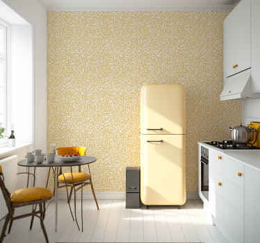Papel pintado flores Dibujos animados amarillo polaco - TenVinilo