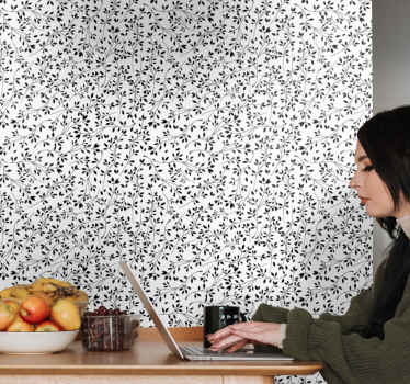 Polish flowers in black flower wallpaper - TenStickers