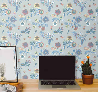 érdekes lengyel virágok népi tapéta - TenStickers