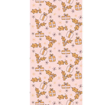 Feestelijk patroon behang kerst - TenStickers