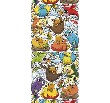 墙纸 鸟类 俏皮的鹦鹉图案 - TenStickers