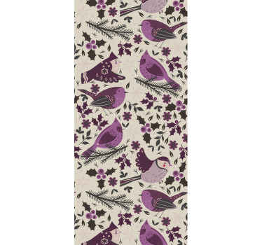 墙纸 鸟类 鸟花卉图案 - TenStickers