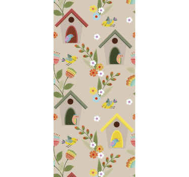 papel pintado infantil Casas de aves - TenVinilo