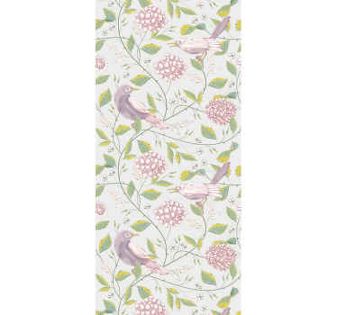 Pastelfugle på grene teenage tapet - TenStickers