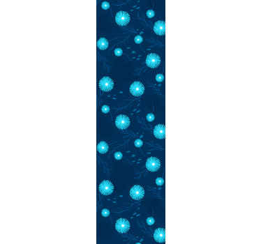 Lyseblå blomster stue tapet - TenStickers