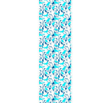 tapeta listy vzor siluety vtákov - Tenstickers