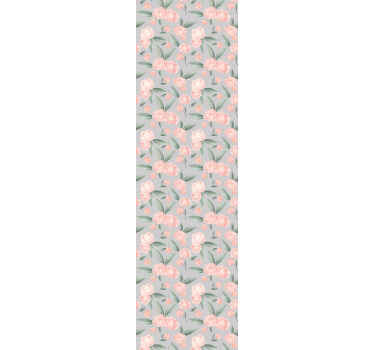 Tapeta do sypialni akwarelowe różowe kwiaty - TenStickers