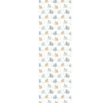 Papel pintado infantil elefantes coronados - TenVinilo