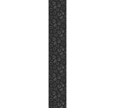 Pizza ingrediente papel de parede preto para cozinha. Fundo preto sólido com ingredientes de pizza brancos no topo. Obtenha com envio imediato!