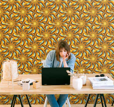 Papel pintado retro Sol y nubes 70 - TenVinilo