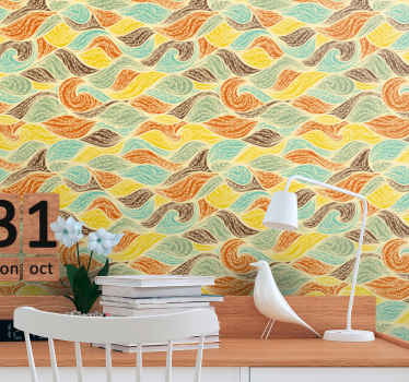 Papier peint abstrait motifs tourbillonnants - TenStickers