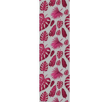 Tapete Natur Monstera rosa und grau gezeichnet - TenStickers