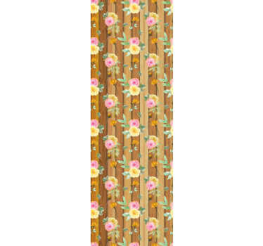 Carta da parati floreale strisce di fiori - TenStickers