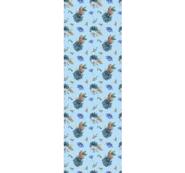 Carta da parati floreale disegno con motivi floreali - TenStickers