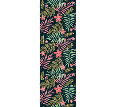 Neon light leaves Flowery wallpaper - TenStickers