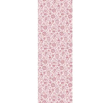 papel de parede quarto de bebé brinquedos e roupas rosa - TenStickers