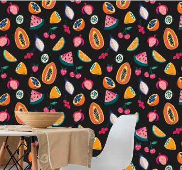 Fruity Patterns kitchen wallpaper - TenStickers