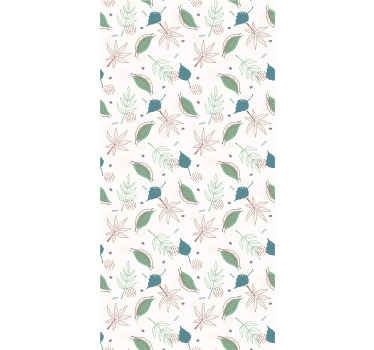 Papel tapiz hojas motivos de hojas botánicas - TenVinilo