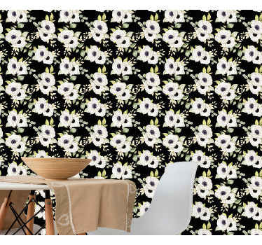 çiçek duvar kağıdı ile güzel gül - TenStickers