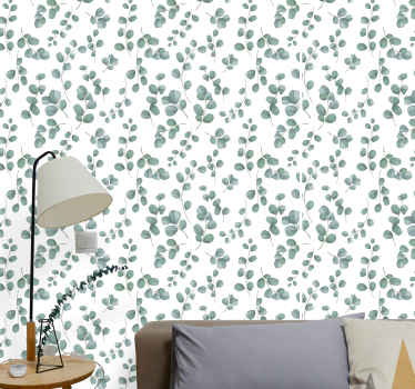 Elegance vinske trte evkaliptusa tapeta z listi - TenStickers