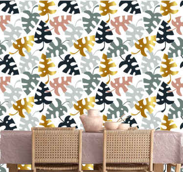 Carta da parati foglie modello di mostri - TenStickers