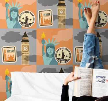 Tapete New York ikonische wahrzeichen der stadt - TenStickers