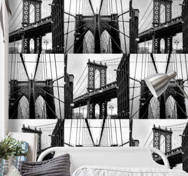 Brooklyn bridge collage New York wallpaper - TenStickers