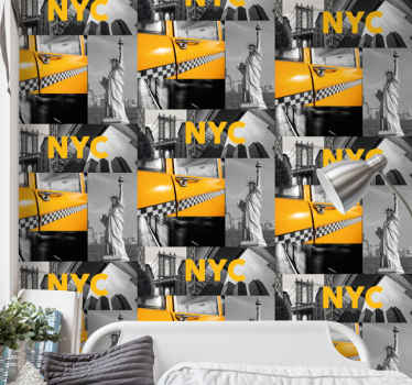 Urban Collage city wallpaper - TenStickers