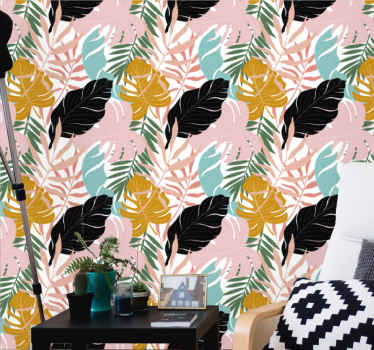 tapeta listy sortiment exotického lístia - Tenstickers