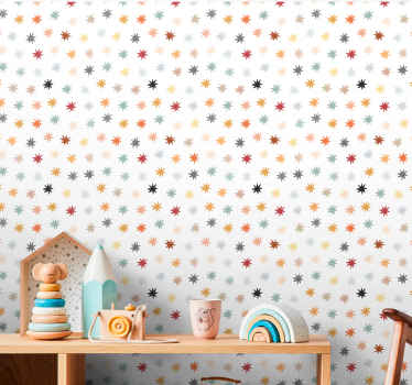 Papier peint chambre enfant motif d'étoiles colorées - TenStickers
