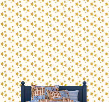 Golden disorganised stars wallpaper - TenStickers