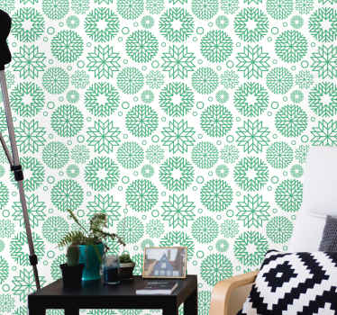 Geometric Flowers geometric wallpaper - TenStickers