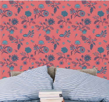 Floral Pattern Overlay floral wallpaper - TenStickers