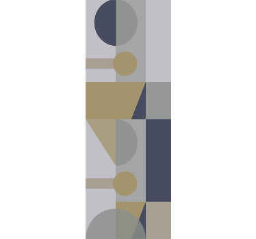 Gray and brown geometric pattern wallpaper - TenStickers