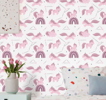 Papier peint chambre enfant motif de licorne fantastique - TenStickers