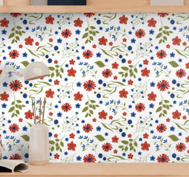 Blumentapete Natur Blumenmotivdetail - TenStickers