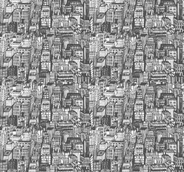 Urban Sketch city wallpaper - TenStickers