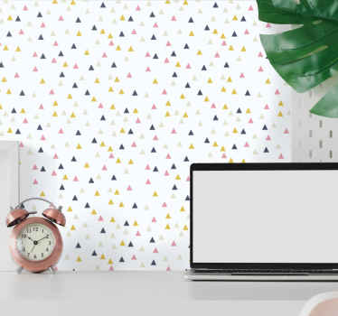 Colorful minimalistic white design triangle wallpaper - TenStickers