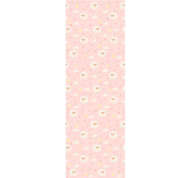 Papel pintado infantil rosa con ovejas - TenVinilo