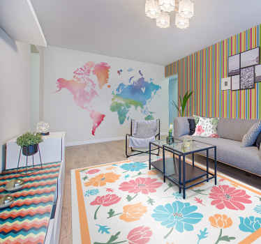 Papel pintado rayas Patrón de rayas multicolor horizontal - TenVinilo