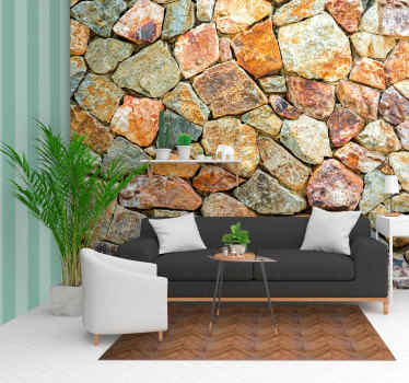 Papier peint rayures style vert d'eau - TenStickers