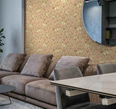 tapety do obývačky motýle a sušené listy - Tenstickers