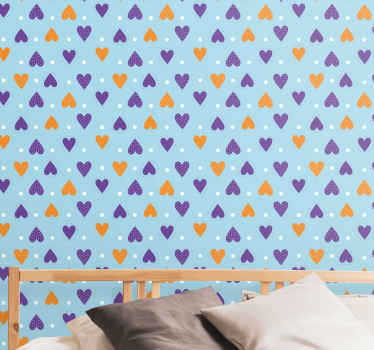 Tapete za spavaću sobu srce kapi kiše - TenStickers